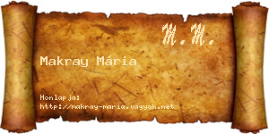 Makray Mária névjegykártya